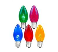 Novedad Luces Paquete de 25 C7 Twinkle al Aire Libre Cuerda luz de Navidad Bombillas de Repuesto, C7/E12 candelabro Base, 7 W