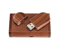 Novedad Madera USB 3.0 Flash Drive 32GB Almacenamiento de datos Memoria Stick USB Stick Pendrive con caja de madera (marrón)