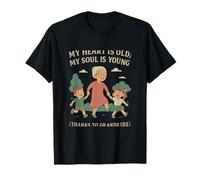 Novedad My Heart is Old My Soul is Young Grandparent Camiseta