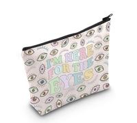 Novedad Optometría Regalo I'm Here for The Eyes Bolsa de maquillaje con cremallera para optometrista, Para los ojos Eu, Bolsa de cosméticos con impresión
