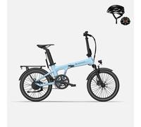 Novedad para 2026: Bicicleta eléctrica plegable ADO Air 20S con amortiguador | Bicicleta eléctrica cómoda (Regalo: 49,99 €) - Horquilla con amortiguador / Azul aire