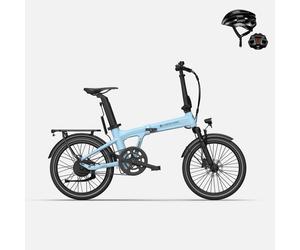 Novedad para 2026: Bicicleta eléctrica plegable ADO Air 20S con amortiguador | Bicicleta eléctrica cómoda (Regalo: 49,99 €) - Horquilla con amortiguador / Azul aire