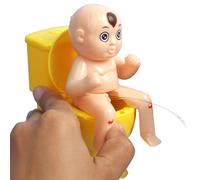 Novedad Pee Boy Squirter Toys, niños difíciles disparos de agua sentados en el inodoro, niño orinando, juguete de chorros que dispara agua en el inodoro, juguete de broma para reverberación