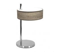 Novedad sobremesa cromo/madera gris modelo haiti fabrilamp