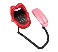 Novedad Teléfono Fijo con Lengua Grande Teléfono con Labios Divertido con Cable, Sonido, Aplicación Versátil con Indicador LED para el Hogar, Tiendas,