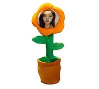Novedades Juguetes de girasol que hablan bailando personalizados, bailando con cara personalizada, lo que dices, canta, imitando discos de vinilo con 50 canciones, divertido para (naranja,