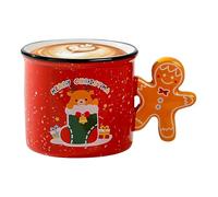 Novedosa taza de cerámica para parejas, taza de té de cerámica de hombre de jengibre, tazas de café, taza de agua creativa con mango de jengibre, taza de bebida para pareja para chocolate caliente y