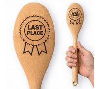 Novedoso trofeo de cuchara de madera de último lugar, divertido premio de perdedor, concurso de pub, golf, día deportivo, dardos y competición de fútbol, madera de haya grabada con láser, premio