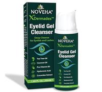 NOVEHA Limpiador de gel para párpados con aceite de árbol de té, limpieza suave a base de plantas para párpados sensibles, con provitamina B5, ácido hialurónico y extracto de pepino, 50 ml