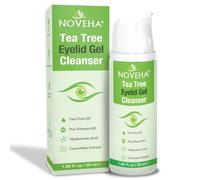 NOVEHA Tea Tree - Gel limpiador de párpados - Limpiador diario a base de plantas con pepino, provitamina B5 y ácido hialurónico - Limpiador refrescante para el área de los ojos - 50 ml