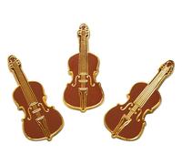 Novel Merk 3 piezas red-toned cuerdas violín violín Músico o gorro de solapa Pin & Tie Tack Set con embrague por parte