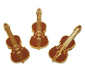 Novel Merk 3 piezas red-toned cuerdas violín violín Músico o gorro de solapa Pin & Tie Tack Set con embrague por parte