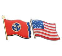 Novel Merk Tennessee The Volunteer State & Estados Unidos bandera estadounidense Pin de solapa o sombrero Pin & Tie Tack Set con clutch Back