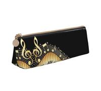 Novel Music Note - Estuche multifuncional de piel con gran capacidad de almacenamiento, diseño triangular clásico, White, Talla única, Bolsa de maquillaje