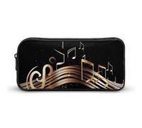 Novel Music Note - Estuche para lápices de gran capacidad, minimalista, ligero y duradero, pequeña bolsa de almacenamiento para organizador de suministros de oficina