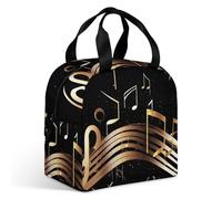 Novel Music Note - Lonchera para adultos, a prueba de fugas, aislada, con cremallera y múltiples bolsillos, lonchera de gran capacidad para oficina, trabajo, picnic
