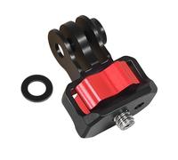 NovelGoal Adaptador de tres cabezales de tarjeta a 1/4 de metal, adaptador de cámara deportiva, accesorio para cámaras deportivas con dos tarjetas o agujeros de tornillo de 1/4, compatible con GoPro