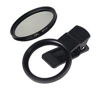NovelGoal Clip profesional para cámara de teléfono de 52 mm con lente macro CPL Star Variable ND filtro para todos los teléfonos inteligentes, rosca de aleación de aluminio (con filtro CPL, agujero
