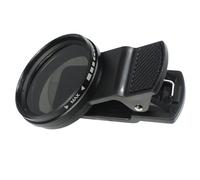 NovelGoal Filtro ND2-400 variable de 37 mm, filtro de densidad neutra ajustable HD con clip universal, anillo adaptador, accesorio de filtro ND para lente de teléfono para escena nocturna
