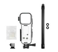 NovelGoal Funda de buceo impermeable de 50 m compatible con Pocket 3, carcasa subacuática de policarbonato duro con soporte de zapata fría y agujero de rosca de 0.25 pulgadas, 2/3 tarjetas para buceo