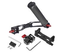 NovelGoal Mango de fibra de carbono en L con soporte plegable de zapata fría compatible con DJI Ronin RS2 RSC2 Mini accesorio estabilizador de cardán de mano (kit 4 en 1)