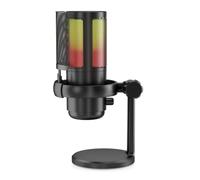 NovelGoal Micrófono USB RGB con soporte, colorido Plug & Play, micrófono para juegos para PC, computadora, grabación en vivo, cancelación de ruido, micrófono condensador (ME6P, micrófono solamente)