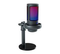 NovelGoal Micrófono USB RGB con soporte, colorido Plug & Play, micrófono para juegos para PC, grabación en vivo, cancelación de ruido, micrófono condensador (ME6S, micrófono solamente)