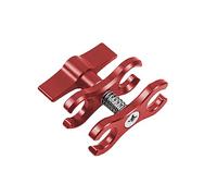 NovelGoal Soporte de Abrazadera de Bola de Aluminio para Brazos de luz de Buceo subacu¨¢Tico, Clip de Mariposa de Dos Agujeros, Soporte de TR¨ªpode de Brazo de luz, Adaptador de Cabeza de Bola (Rojo)