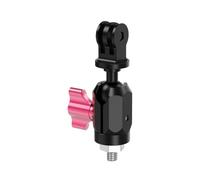 NovelGoal Soporte de abrazadera de cabeza de bola de 17 mm, adaptador de brazo de extensión de aluminio de rotación de 360°, soporte de clip de cámara de varios tornillos para manillar de trípode y