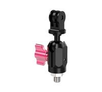 NovelGoal Soporte de abrazadera de cabeza de bola de 17 mm, adaptador de brazo de extensión de aluminio de rotación de 360°, soporte de clip de cámara de varios tornillos para manillar de trípode y
