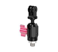 NovelGoal Soporte de abrazadera de cabeza de bola de 17 mm, adaptador de brazo de extensión de aluminio de rotación de 360°, soporte de clip de cámara de varios tornillos para manillar de trípode y