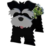 Novelty Design Animal Shaped Cartoon Planter, Various Styles Cute Dog Shape Planter, Handmade Cartoon Garden Pots Decorative for Home Decor Gift(Black Schnauzer)