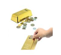 Novelty Gold Bar Shaped Money Box Luxury Style Bank Saving Pot (Golden)