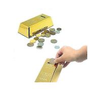 Novelty Gold Bar Shaped Money Box Luxury Style Bank Saving Pot (Golden)