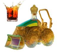 Novelty Liquor Decanter, Tractor Shaped Bottle, Glass with Detailed Design, Decorative Alcohol Storage Vessel, Rustic Cabinet Style, Whiskey Lover Gift Use Home Bar Display Use Novelty Liquor Decanter