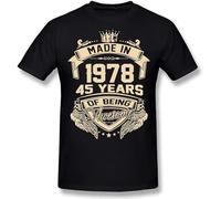 Novelty Made In 1978 45 Years of Being Awesome 45Th T Shirts Streetwear Short Sleeve Birthday Gifts Summer Style T-Shirt Men Black S