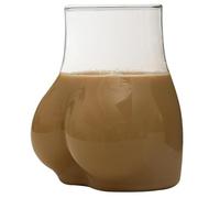 Novelty Mug - Taza con forma de anillo, taza única, 450 ml, transparente a tope de cristal de borosilicato, taza de café, taza de cerveza, taza de cristal grueso, taza de café de té de jugo