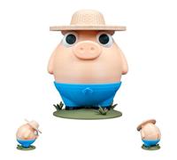 Novelty Pig Coin Saver, Funny Piggy Bank - Farmer’s Coin Bank, Hilarious Gag Gift for Kids and Adults, Home Office Decor (Blue)