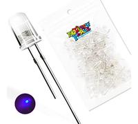 Novelty Place 100 luces LED UV moradas de 5 mm - [luz UV invisible] transparente CC 3.2 V 20 mA diodos emisores bombilla- Kit de iluminación de componentes electrónicos de proyectos de ciencia DIY