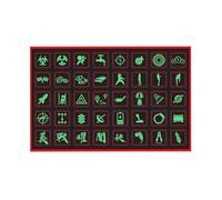 Novelty Stickers For Car - 40 Pieces Of Luminous Button Stickers | Center Console Decals, Replacement Parts, Wear-Resistant For Headlight Control GPS