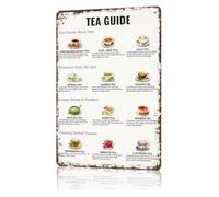 Novelty Vintage Metal Sign Tea Knowledge Poster Wall Decoration for Kitchen Dining Room Farmhouse Decor 8 X 12 inch