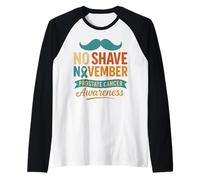 November No Shave Prostate Cancer Awareness Camiseta Manga Raglan