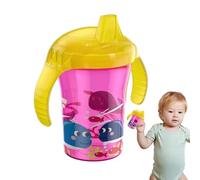 Novent Taza para beber de aprendizaje para niños pequeños,Botella de agua de aprendizaje para niños pequeños - Botella de transición de entrenamiento Duckbill con 2 asas | Suministros de alimentación