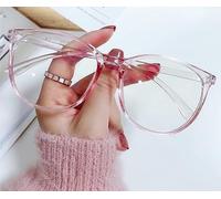 NOVESIXTDAT Gafas de Lectura clásicas de Gran tamaño, Lector de computadora con Bloqueo de luz Azul Retro Grande, anteojos ultraligeros antideslumbrantes (Color : Pink, Size : +350)