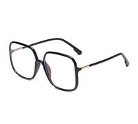 NOVESIXTDAT Gafas de Lectura con Montura Cuadrada Grande for Hombres y Mujeres, lectores de Gafas de Bloqueo de luz Azul de Gran tamaño irrompibles, antideslumbrantes (Color : Black, Size : +100)