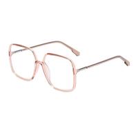 NOVESIXTDAT Gafas de lectura con montura cuadrada grande for hombres y mujeres, lectores de gafas de bloqueo de luz azul de gran tamaño irrompibles, antideslumbrantes (Color : Pink, Size : +150)