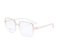 NOVESIXTDAT Gafas de Lectura cuadradas de Gran tamaño for Mujeres y Hombres, Lector de Bloqueo de luz Azul Elegante Extra Grande, anteojos antideslumbrantes (Color : Clear-Tea, Size : +2.50)
