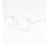 NOVESIXTDAT Gafas de Lectura cuadradas de Gran tamaño for Mujeres y Hombres, Lector de Bloqueo de luz Azul Elegante Extra Grande, anteojos antideslumbrantes (Color : Clear, Size : +2.00)