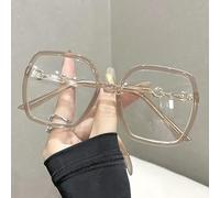 NOVESIXTDAT Gafas de Lectura de Gran tamaño for Mujer, Espejo Extragrande con luz Plana, Lector de Bloqueo de luz Azul Cuadrado, Gafas antideslumbrantes (Color : Brown, Size : +2.00)