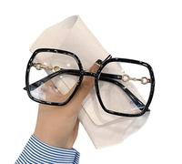 NOVESIXTDAT Gafas de Lectura de Gran tamaño for Mujer, Espejo Extragrande con luz Plana, Lector de Bloqueo de luz Azul Cuadrado, Gafas antideslumbrantes (Color : Black, Size : +1.00)